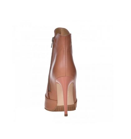 Botine dama stiletto piele cappuccino