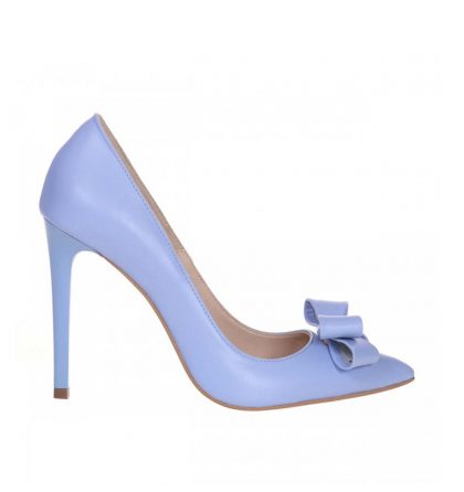 Pantofi bleu stiletto piele naturala