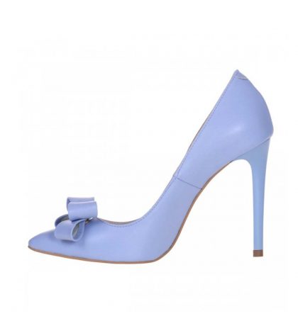 Pantofi bleu stiletto piele naturala