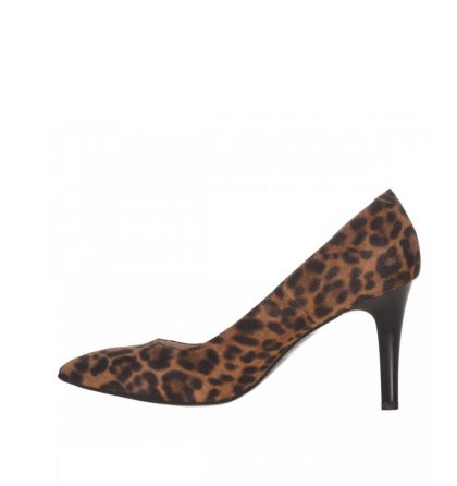 Pantofi comozi piele intoarsa animal print