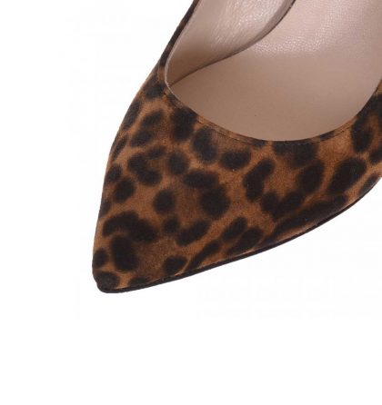 Pantofi comozi piele intoarsa animal print