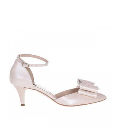 Pantofi ivory piele naturala toc jos