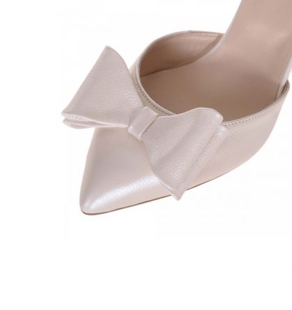 Pantofi ivory piele naturala toc jos