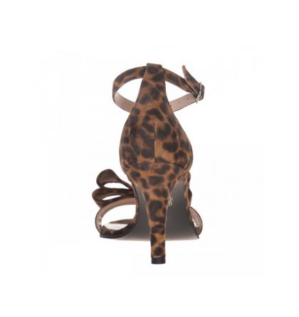 Sandale animal print din piele intoarsa cu toc jos