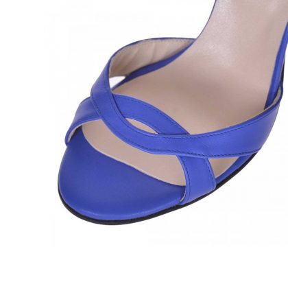Sandale dama comode din piele albastra