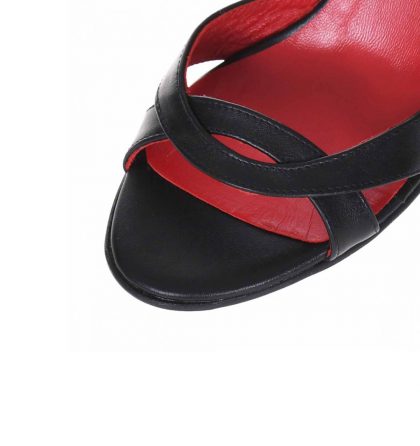 Sandale negre elegante din piele naturala