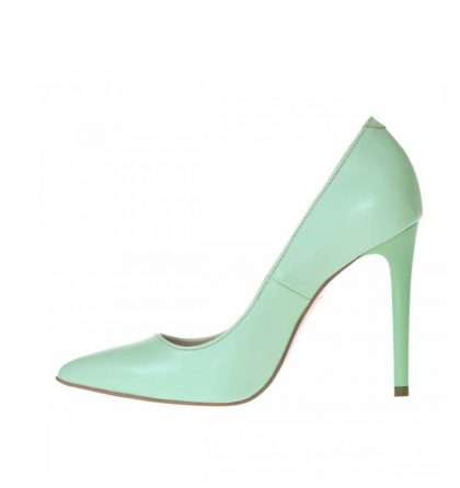 Pantofi verde menta stiletto din piele naturala