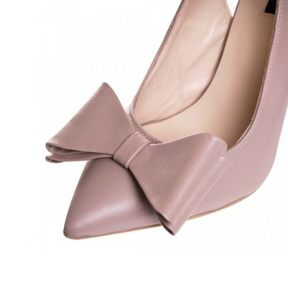 Pantofi decupati stiletto din piele nude inchis