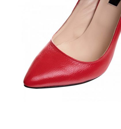 Pantofi stiletto rosii eleganti din piele