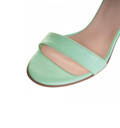 Sandale elegante verde menta din piele