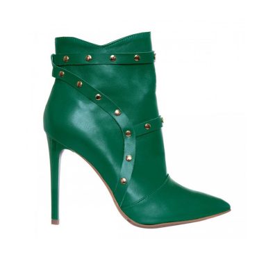 botine-stiletto-dama-din-piele-verde-acesorizate-cu capse-1