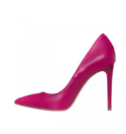 Pantofi fucsia stiletto din piele naturala