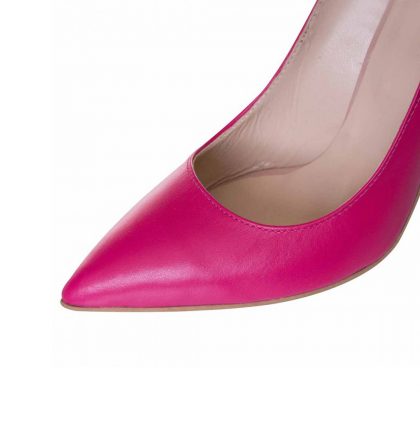 Pantofi fucsia stiletto din piele naturala