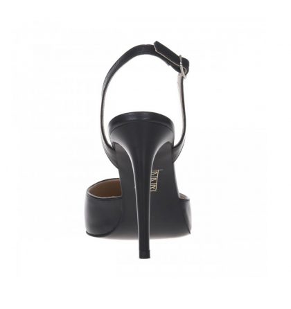 Pantofi decupati stiletto din piele neagra