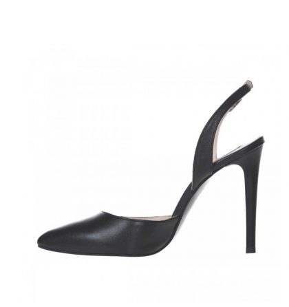 Pantofi decupati stiletto din piele neagra