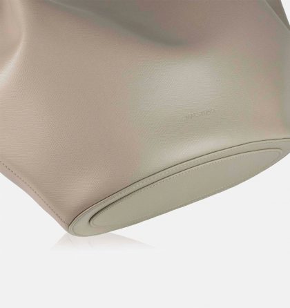Geanta shopper nude din piele naturala